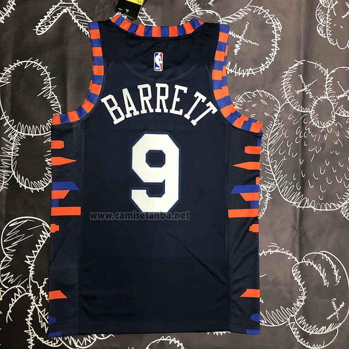 Camiseta New York Knicks RJ Barrett #9 Ciudad Edition 2019-20 Azul
